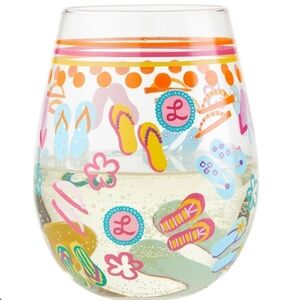 Lolita Love My Party Of Two Acrylic Flipflop Stemless Wine Glasses 15oz Set Of 2